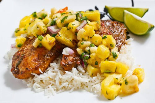 Caribbean White Fish w/ Coconut Rice