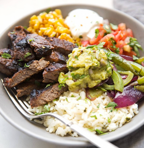 Loaded Beef Fajita Bowl