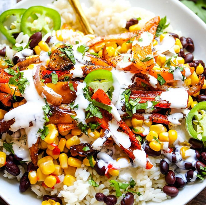 Loaded Vegetable Fajita Bowl